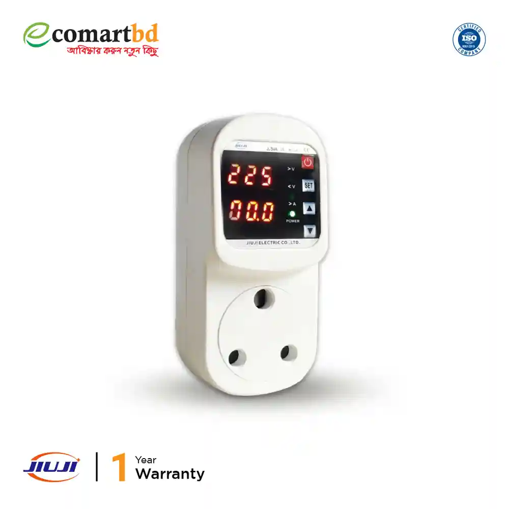 Voltage protector with Voltage & Amp Display (AC Round Plug)