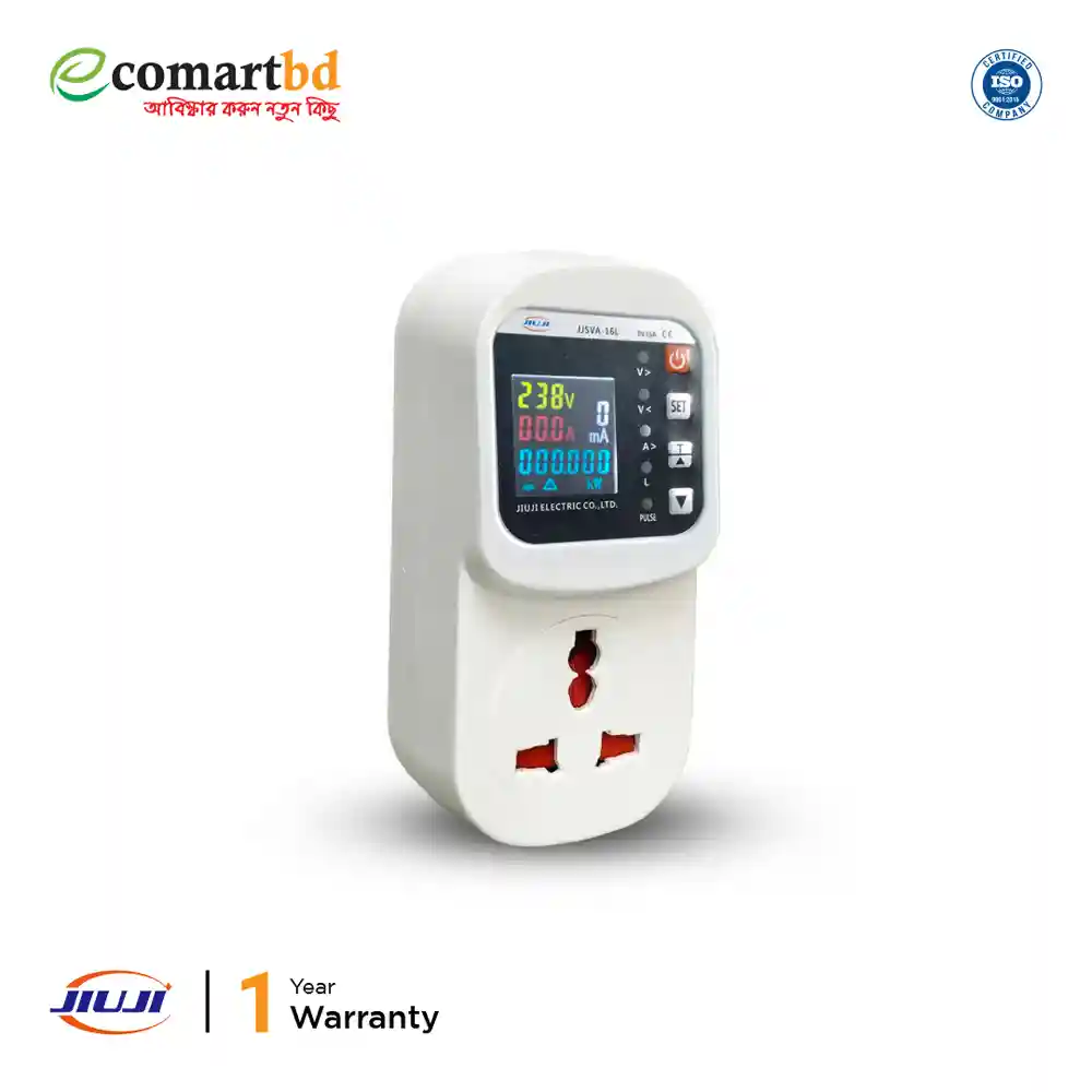 Voltage Protector with Leakage Protector, Metering and Amp Display Socket (UK Plug)