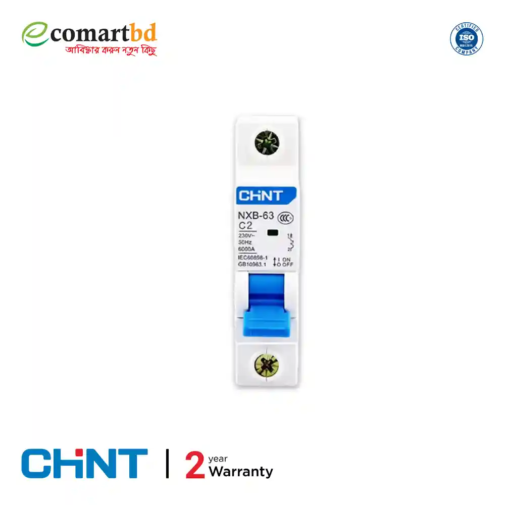 Chint NXB-2 Amp Miniature Circuit Breaker Single pole (Chint MCB)