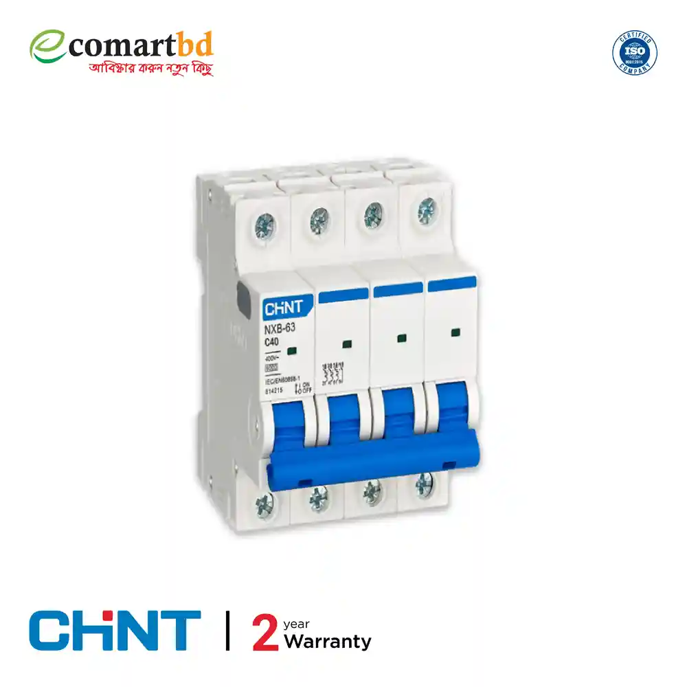 Chint NXB-40 Amp Miniature Circuit Breaker 4 pole (Chint MCB)