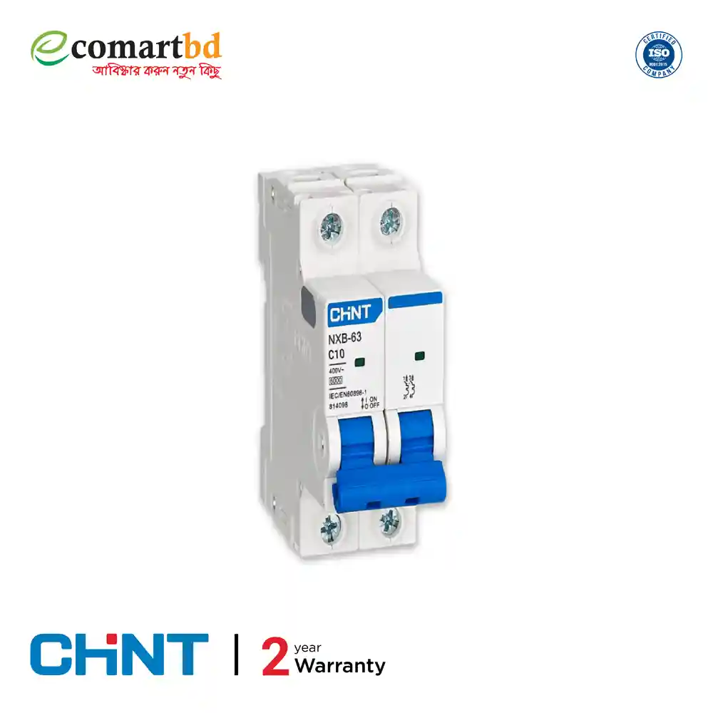 Chint NXB-10 Amp Miniature Circuit Breaker Double pole  (Chint MCB)