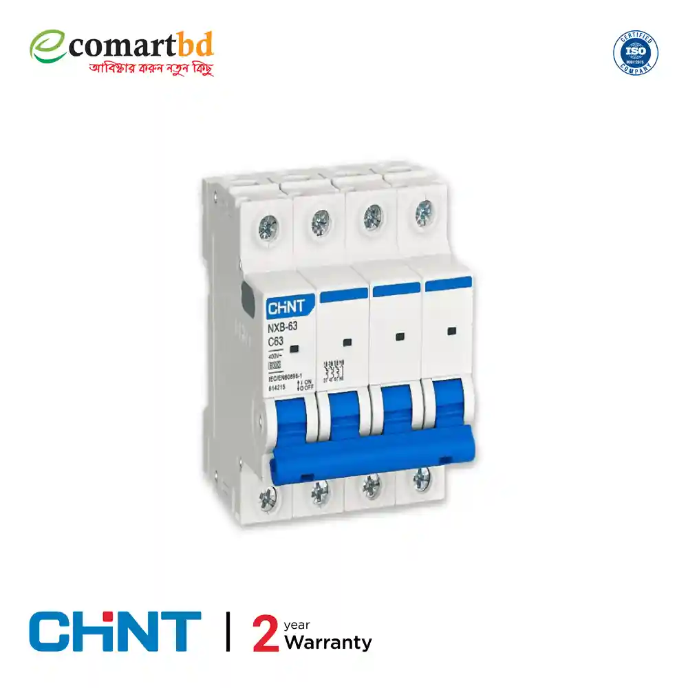Chint NXB-63 Amp Miniature Circuit Breaker 4 pole (Chint MCB)