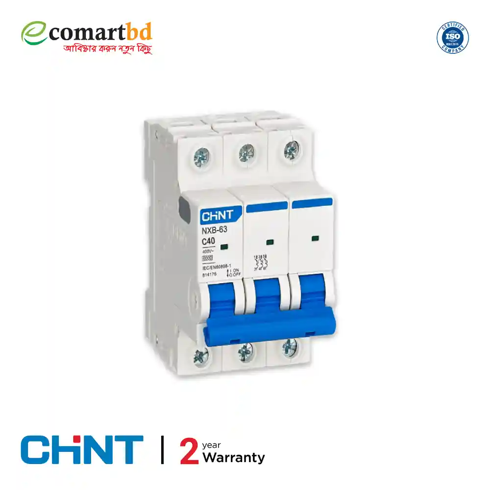 Chint NXB-40 Amp Miniature Circuit Breaker 3 pole (Chint MCB)